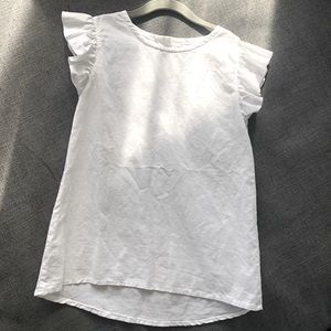 Knotted Fern White Linen Top